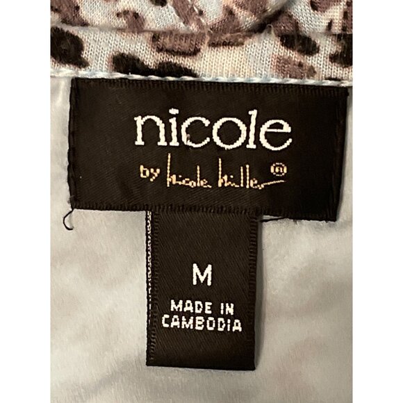 Nicole By Nicole Miller Womens Animal Print Blouse M - Picture 5 of 6